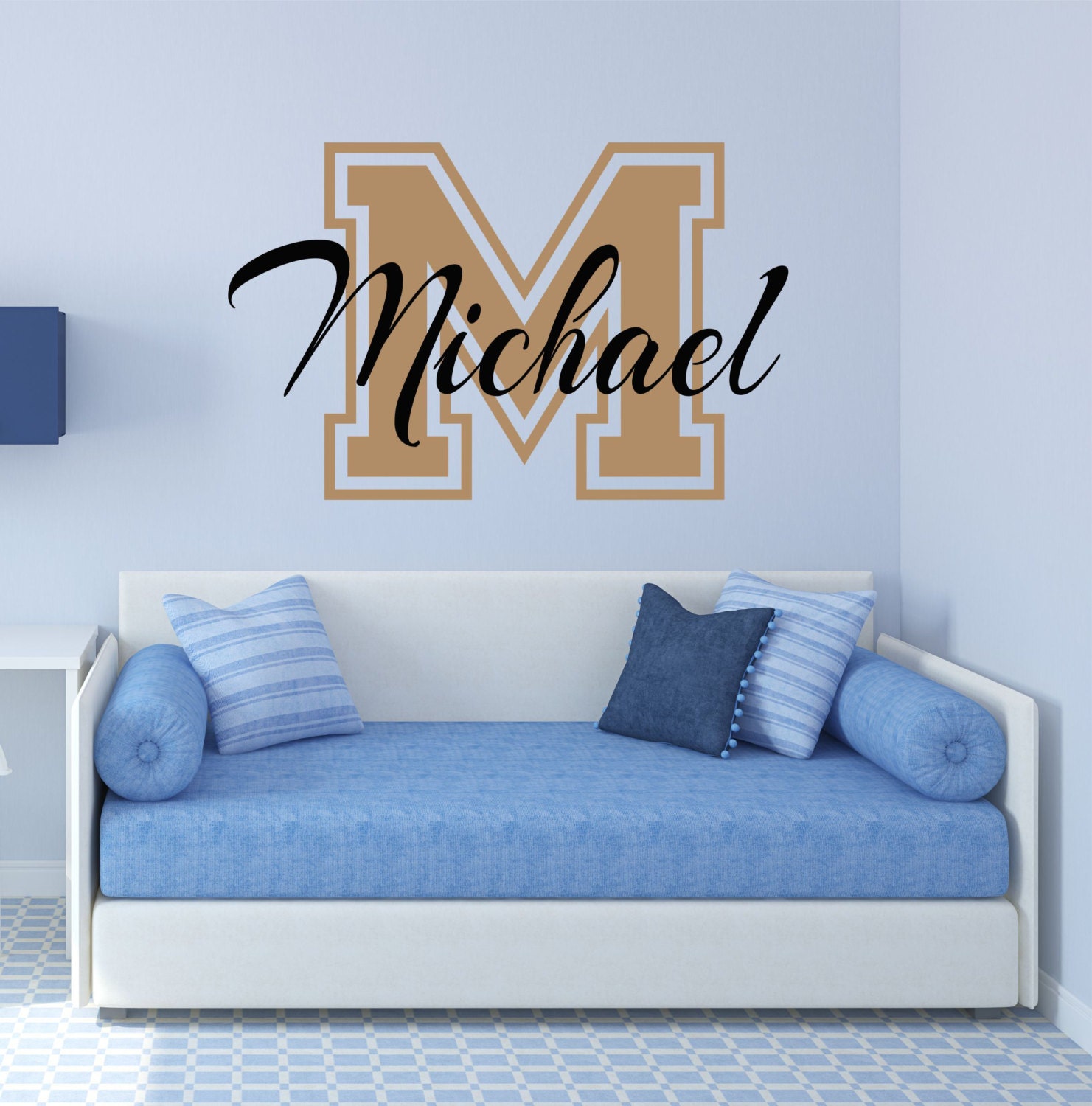 Custom Kids Wall Decal - Personalized Brayden Basketball Name Art For Boy's Room & Nursery