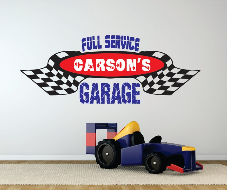 Personalized Garage Wall Decal Boys Room Garage Garage Name Etsy