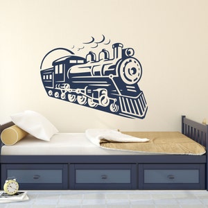 Train Wall Decal, Locomotive Decal, Old Train Decor, Choo-Choo Train