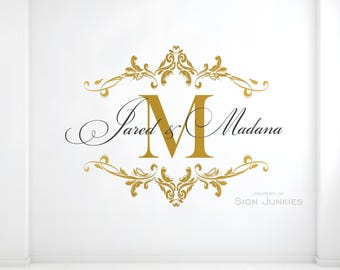 Personalized Wedding Dance Floor Monogram Decal