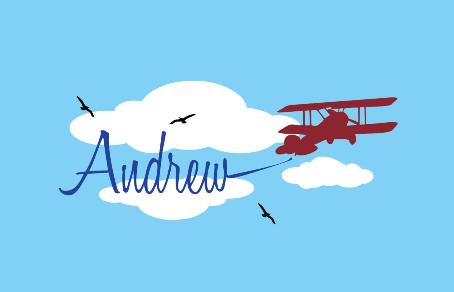 Airplane With Banner Wall Decal Personalized Airplane Etsy