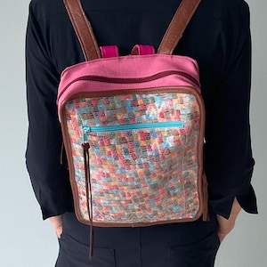 Leren Rugzak VanStoel#330 MULTICOLOR PATCHWORK | Handgemaakt van HERGEBRUIKT leer | duurzaam is beter