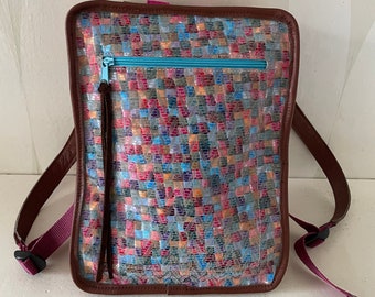 Leather Backpack VanStoel#330 MULTICOLOR PATCHWORK | RECLAIMED handmade leather bag to reduce waste