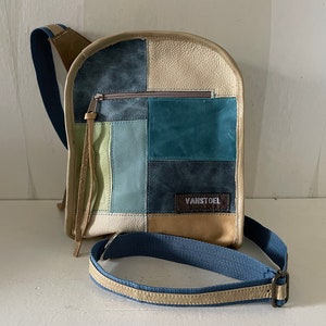 Leather Bumbag VanStoel#334 MULTICOLOR PATCHWORK | RECLAIMED handmade leather bag to reduce waste