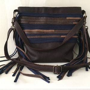 Leather Shoulder Bag VanStoel#276 DARK BROWN | RECLAIMED handmade leather bag to reduce waste
