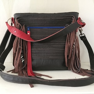 Leather Shoulder Bag VanStoel#277 DARK BROWN | RECLAIMED handmade leather bag to reduce waste