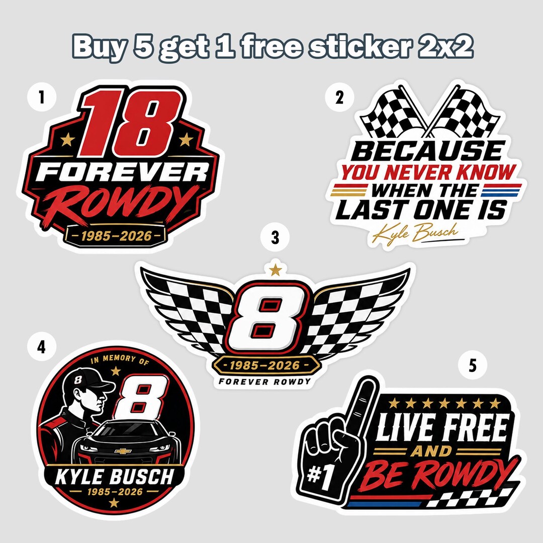 Rowdy Window Sticker Kyle Busch Tribute Sticker, Rowdy Forever Memorial Decal, Vintage ...