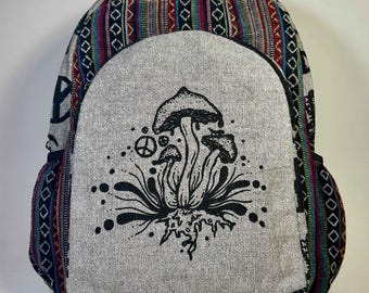 Large Mushroom Hemp Backpack