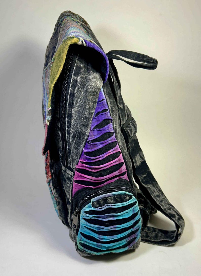 Soho Black Patchwork Backpack - Smokin Resin Company