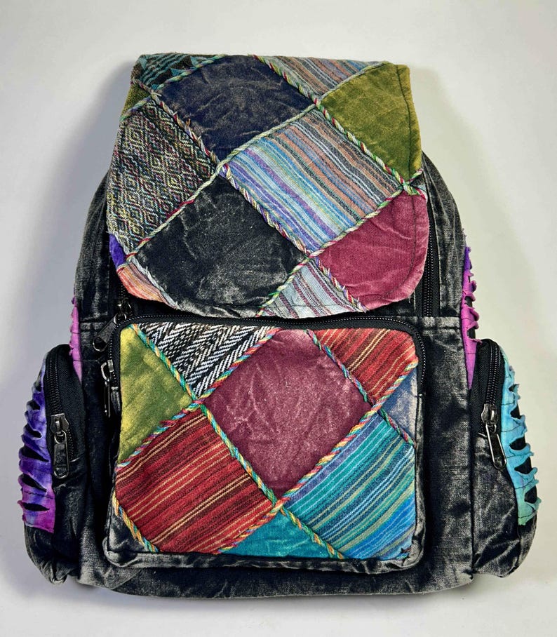 Soho Black Patchwork Backpack - Smokin Resin Company