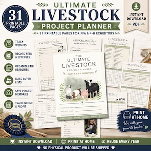 Livestock Project Planner | 31-Page Instant Download Record Book | Show Animal Record Keeping Binder | Printable PDF image 3