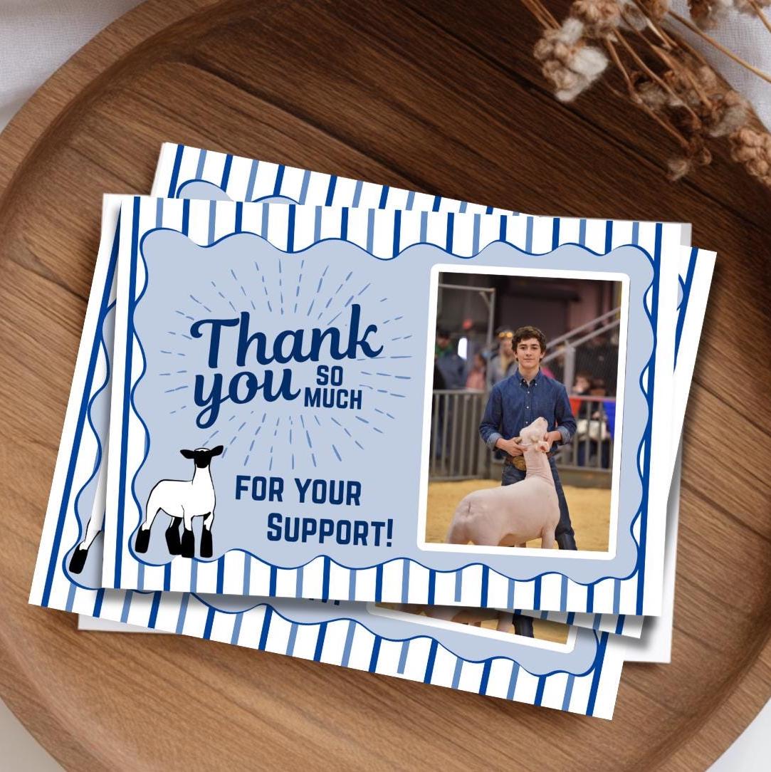 Sheep Livestock Buyer Thank You, 4H FFA Thank You Cards Template, Show ...