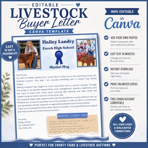 Editable Livestock Buyer Letter Template | Personalized Auction Letter | Instant Download | Fully Customizable Letter for Fair Animals