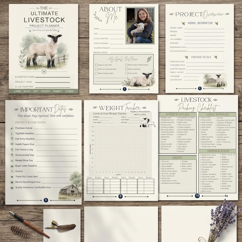 Livestock Project Planner | 31-Page Instant Download Record Book | Show Animal Record Keeping Binder | Printable PDF image 2