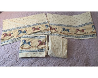 VTG Cannon Rocking Horses lakenset van katoenmix volledige grootte met 2 kussenslopen