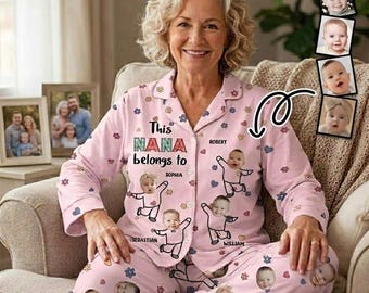 Anpassat foto Denna mormor tillhör - Födelsedag, kärleksfull present till mamma, mormor - Personligt långt pyjamasset