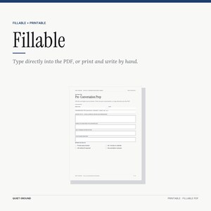 Fillable AcroForm fields on the pre-conversation prep page of Difficult Conversations Kit