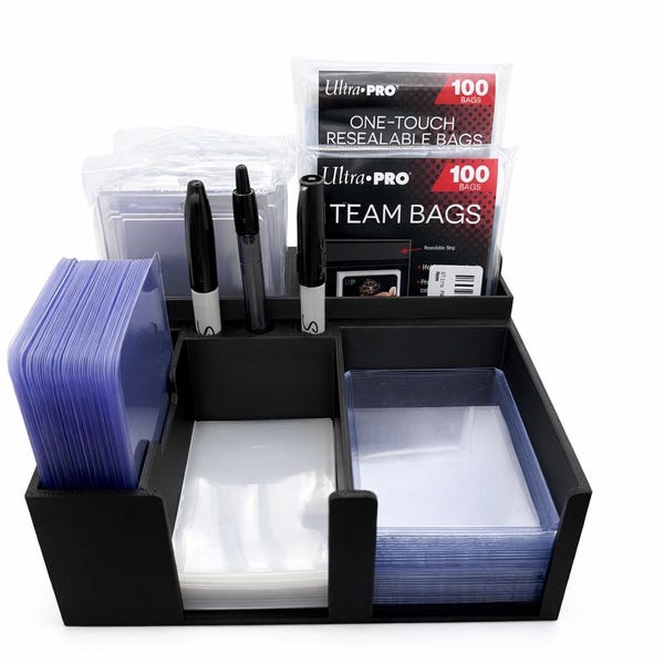 RIP COMMANDER Card Sleeving RIP Station Organizer  Tcg & Sports cards  Black
