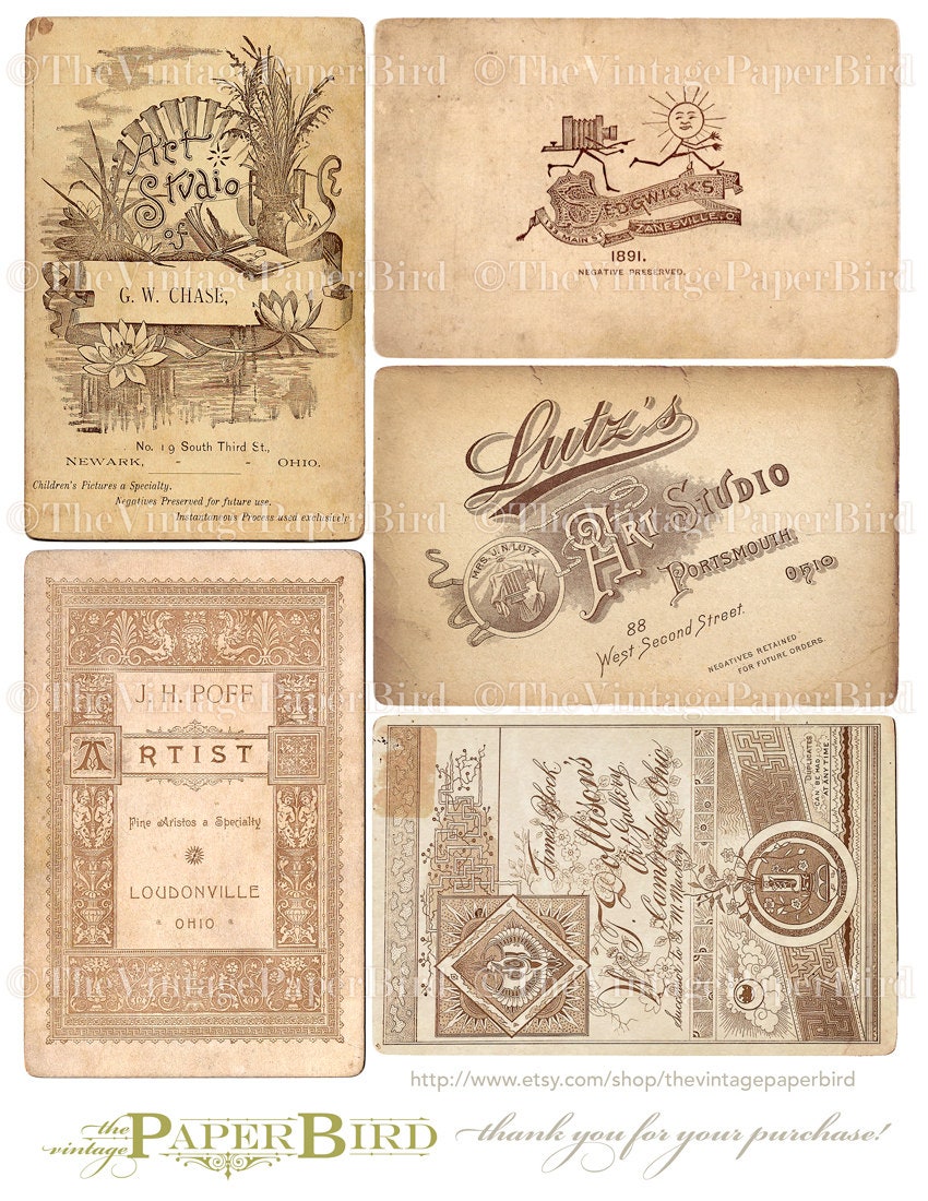 Vintage Cards 10 pieces 8.5x11 300 Etsy