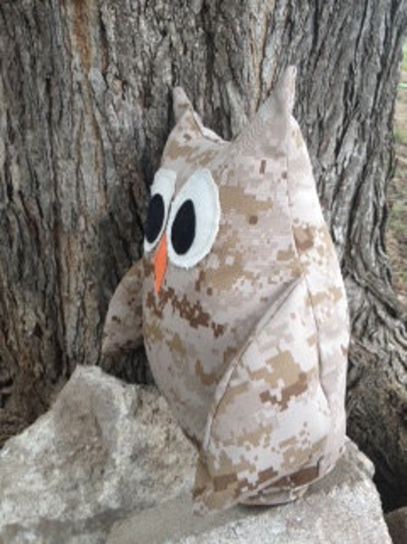 Military Huggie Owl Pillow Etsy