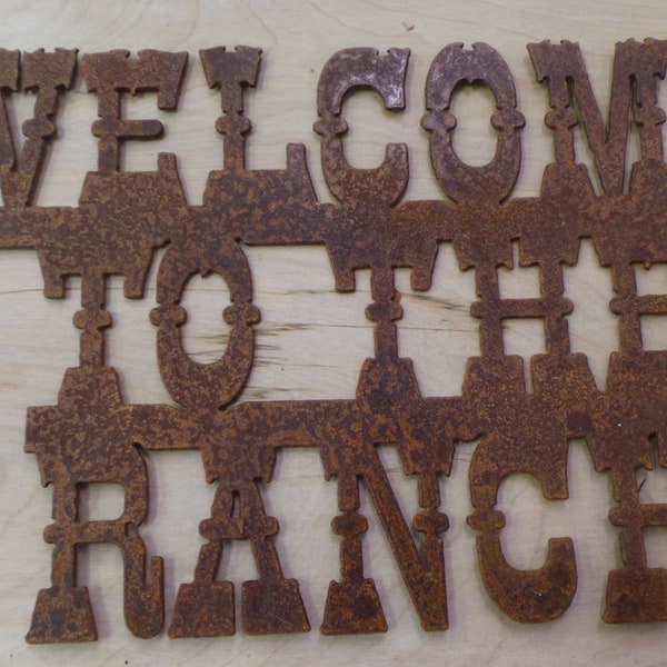 Welcome to the Ranch/Western/Cowboy/Cattle/Horse/decor/metal/sign