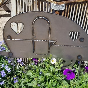 Metal  Vintage Camper Travel Trailer Garden Critter with metal stake