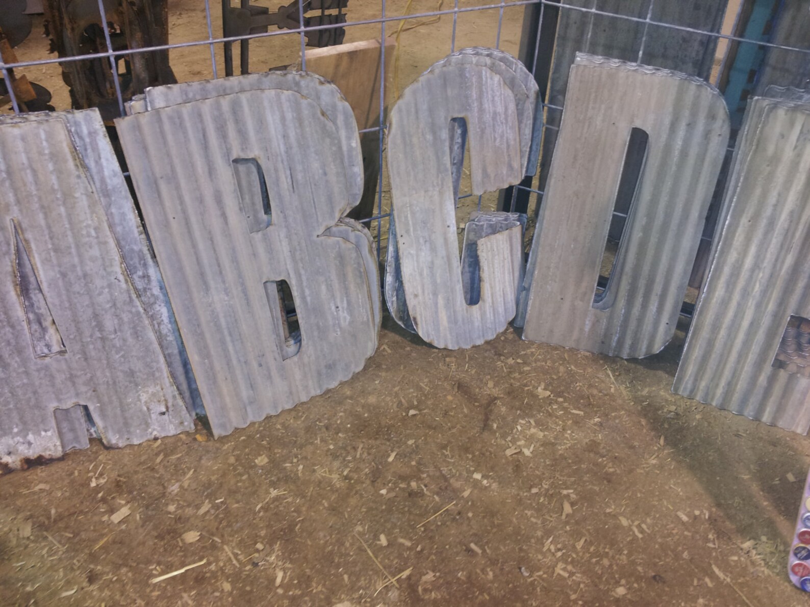 Corrugated Metal Letters 14 Recycled Corrugated Metal Etsy
