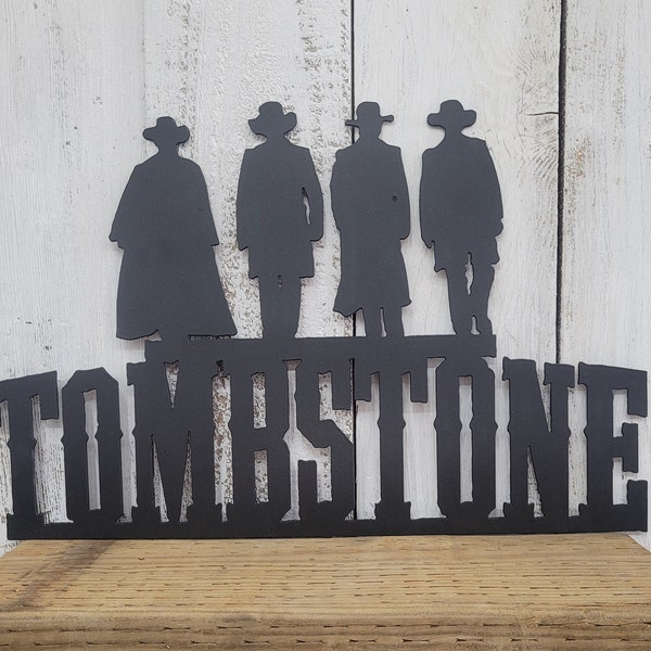 Cowboys/Metal/ Sign/Silhouette/Western/decor/Tombstone/Doc Holiday/Western movie/Old West/Ranch decor