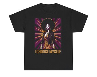 I Choose Myself Afro Woman Portrait Tee | Empowerment, Retro Rays