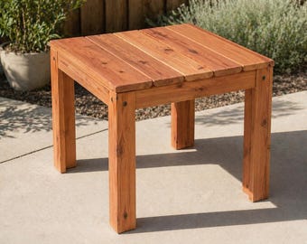 Mesita auxiliar rústica de cedro