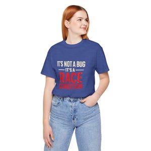 Camiseta "Condição de Corrida", Camiseta com Humor para Desenvolvedor Java, Piada de Programação para Engenheiro de Software imagem 2