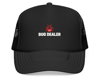 Bug Dealer Embroidered Trucker Hat, Funny Programmer Cap, Coding Humor Tech Dad Hat