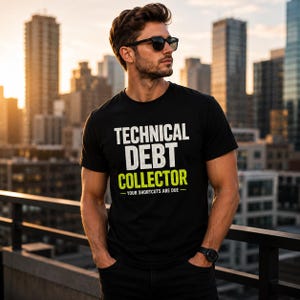 Technical Debt Collector T-Shirt | Software Developer Tech Humor Tee