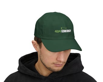 404 Energy Developer Hat, Funny Low Battery Programmer Cap, Software Engineer Humor Gift