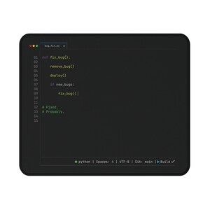 Alfombrilla de ratón para desarrolladores de Python, tapete de escritorio para programadores, regalo divertido para corregir errores, alfombrilla de ratón para ingenieros de software, decoración de escritorio con humor sobre programación. imagen 3