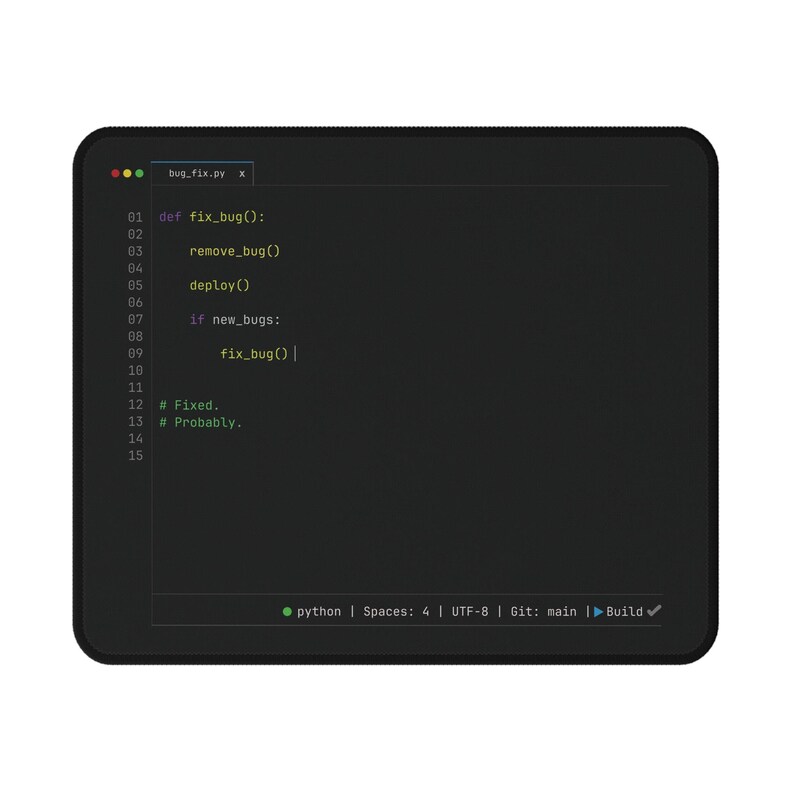 Alfombrilla de ratón para desarrolladores de Python, tapete de escritorio para programadores, regalo divertido para corregir errores, alfombrilla de ratón para ingenieros de software, decoración de escritorio con humor sobre programación. imagen 3