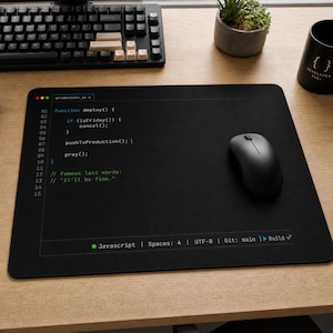 Mauspad für JavaScript-Entwickler, Programmierer-Schreibtischunterlage, Lustiges Entwicklergeschenk, Mauspad für Software-Ingenieure, Schreibtischdekoration für JavaScript-Entwickler