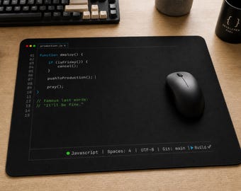 JavaScript Developer Mouse Pad, Programmer Coding Desk Mat, Funny Developer Gift, Software Engineer Mouse Pad, JavaScript Desk Decor