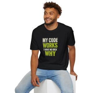 Koszulka z zabawnym programistą My Code Works | Koszulka z humorem dla programisty oprogramowania