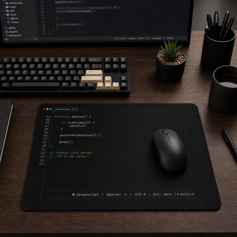 JavaScript Developer Mouse Pad, Programmer Coding Desk Mat, Funny Developer Gift, Software Engineer Mouse Pad, JavaScript Desk Decor image 2