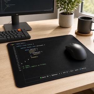 Java Developer Mouse Pad, Coffee Code Desk Mat, Programmer Gift, Coding Humor Mouse Pad, Software Engineer Desk Accessory image 2