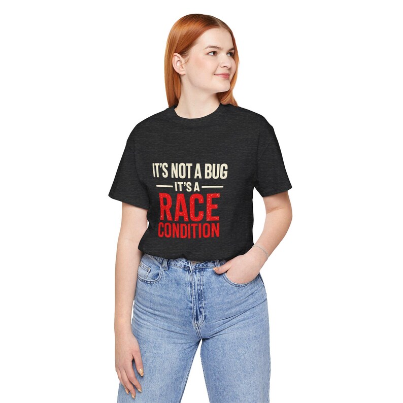Camiseta "Condição de Corrida", Camiseta com Humor para Desenvolvedor Java, Piada de Programação para Engenheiro de Software imagem 3