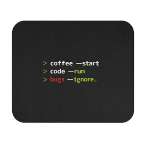 Mousepad para Programador, Tapete de Mesa com Desenhos de Insetos e Café, Presente para Desenvolvedor de Software, Acessório de Mesa com Humor de Programação, Presente para Escritório de Programador