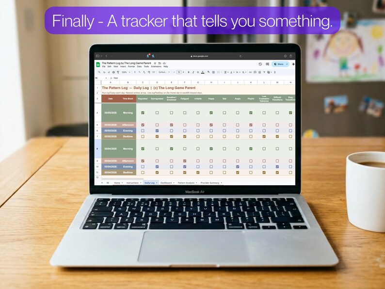 Light Pattern Tracker The Pattern Log: A Daily Behavior & Regulation Tracker for Parents ...