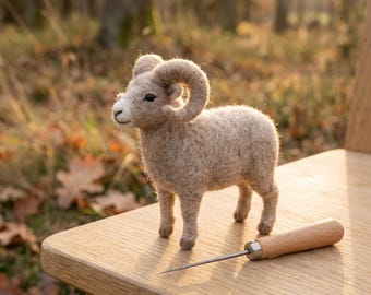 Needle Felting Pattern PDF Baby Ram 6‑7.5cm Beginner Mountain Tutorial