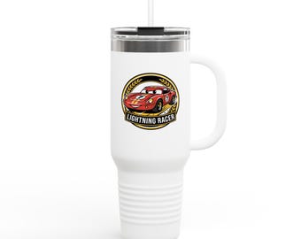 Lightning Racer Car Graphic 40oz Travel Mug | Insulated Tumbler