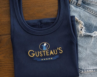 Ratatouille Disney besticktes Tanktop - Gusteau's Chef bestickte Hemden, kleiner Koch im Pariser Restaurant, niedliches Disney-Outfit