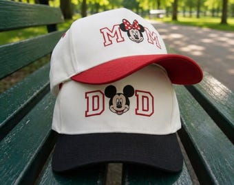 Mickey And Minnie Embroidered Baseball Cap - Disney Matching Hats for Couples, Mom and Dad Baseball Caps, Disney Vacation Couple Gift