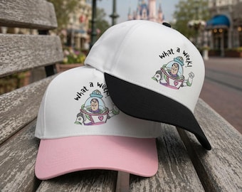 Gestickte Buzz Lightjahre was für eine Woche Hut, Disney Toy Story inspirierte Mütze, Zeichentrickfigur Urlaub Hut, Freizeitpark Geschenk
