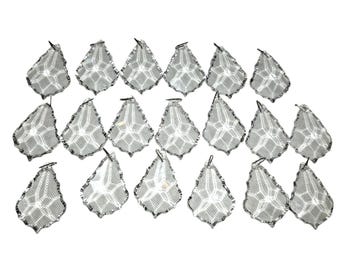 19 Vintage Clear Glass Chandelier Crystal Prisms Scalloped Teardrop 2 Inch Lot